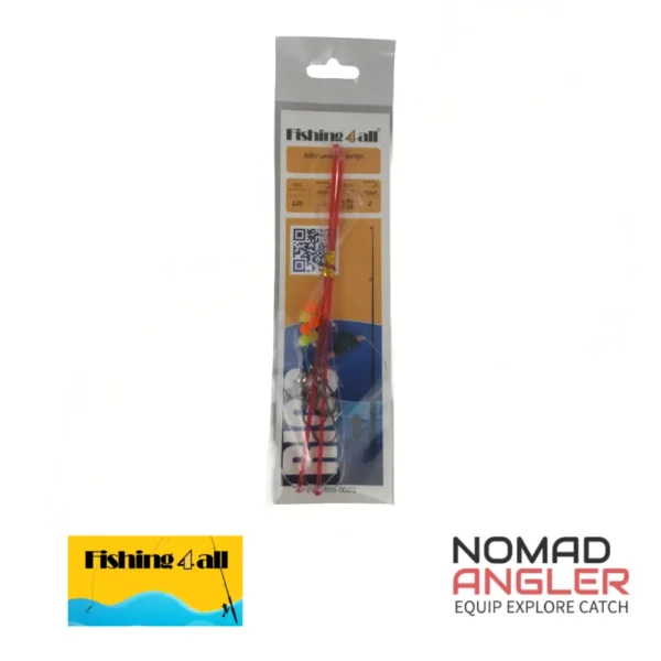 De Fishing4All Onderlijn met bezem Afhouders en een sleeplijn is een praktische zeevisrig voor breed inzetbaar gebruik.