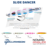 Williamson Slide Dancer slow jig in 100g tot 200g. Asymmetrische actie met brede slide. Verkrijgbaar in 4 kleuren.